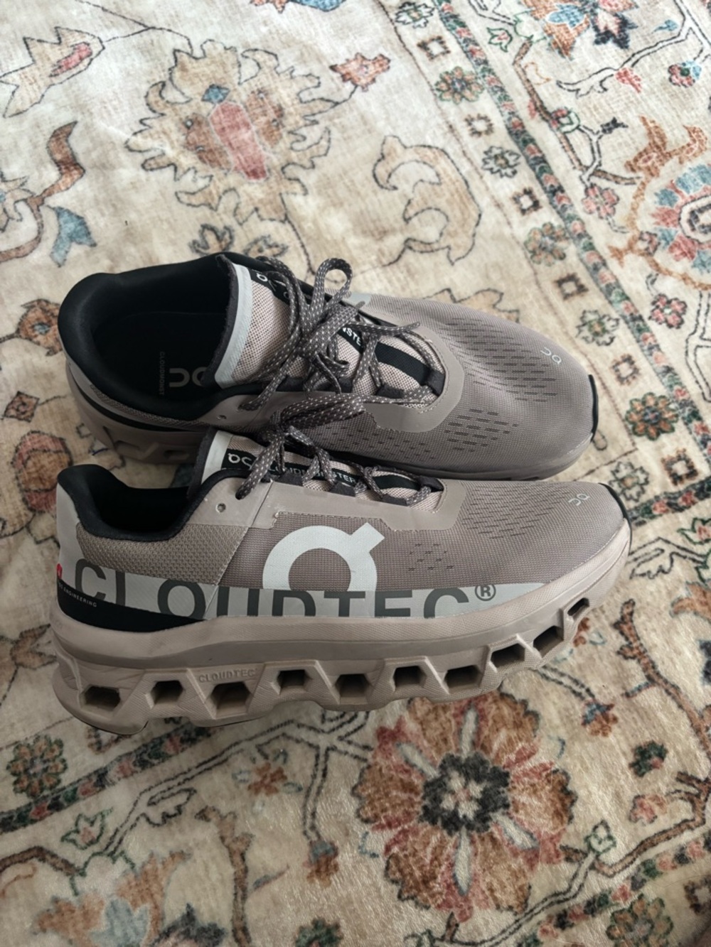 On Running Men’s Athletic Shoes in Taupe with Black Accents